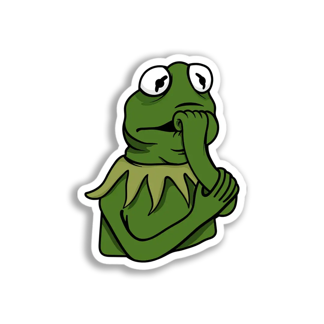 Kermit's Anxious Thoughts Sticker