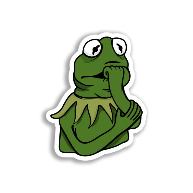 Kermit's Anxious Thoughts Sticker