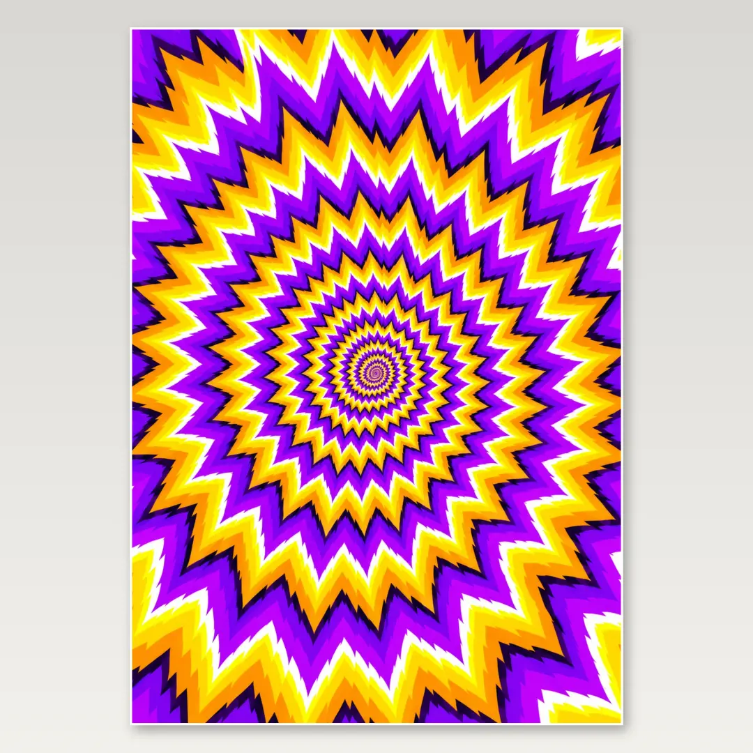 Purple Gold Zigzag Vortex A4 Poster