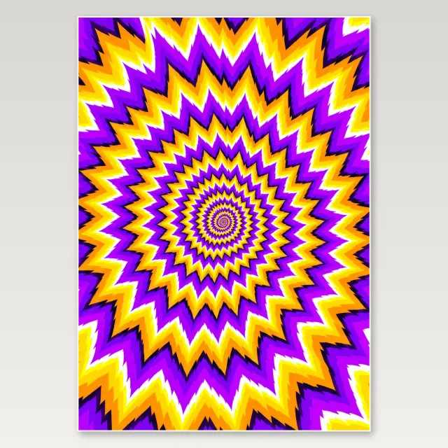 Purple Gold Zigzag Vortex A4 Poster