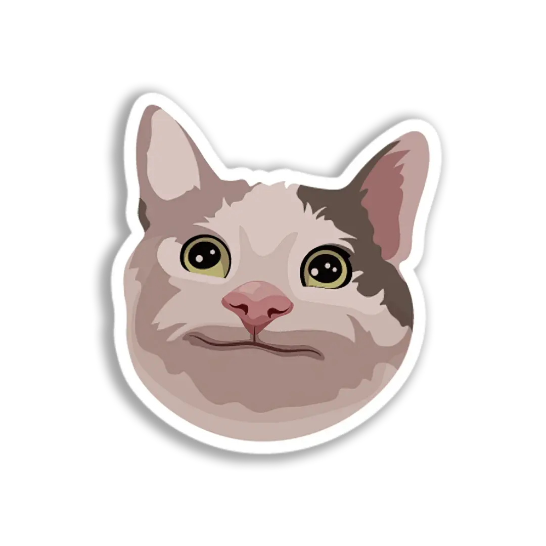 Smug Cat Face Sticker