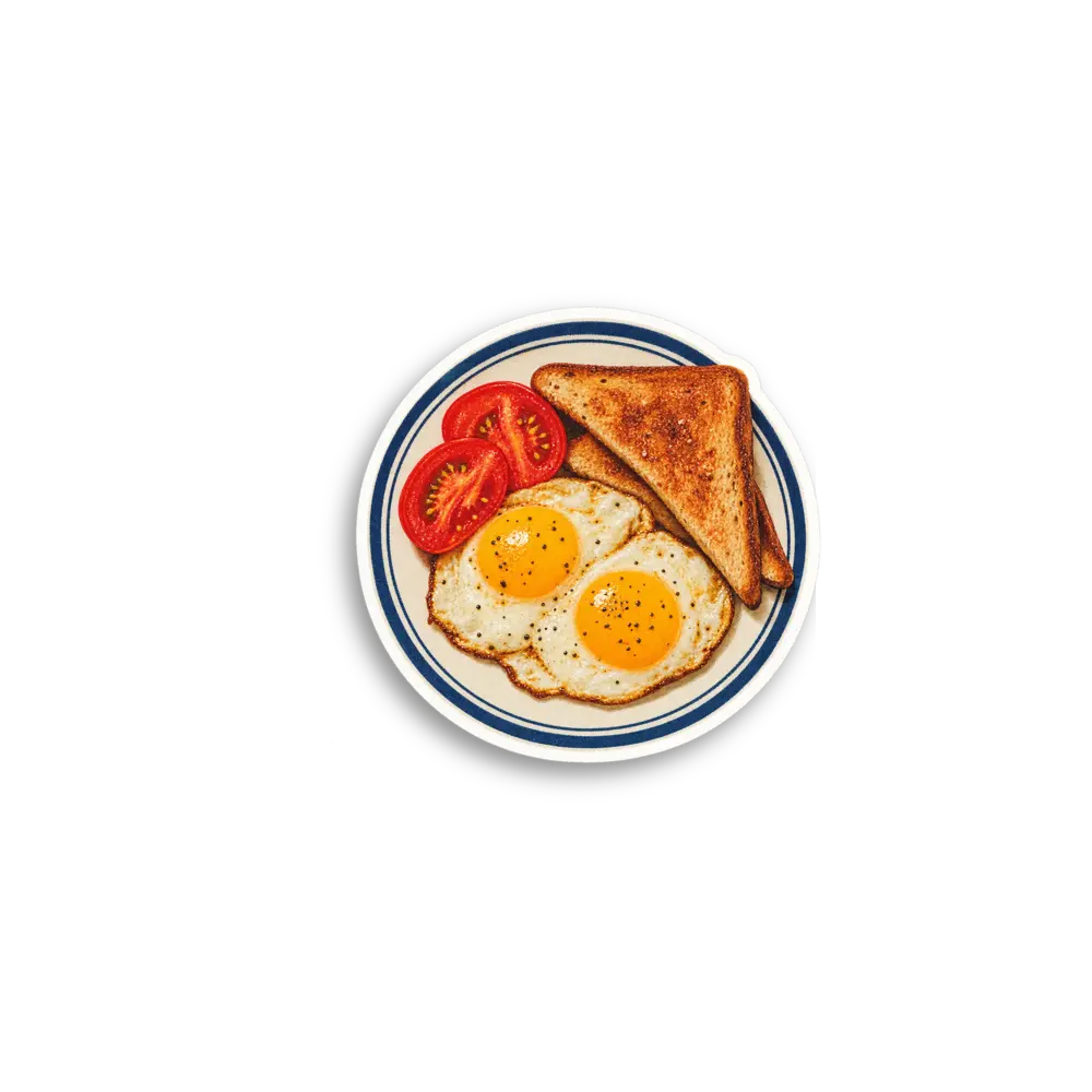 Egg Breakfast Plate Sticker