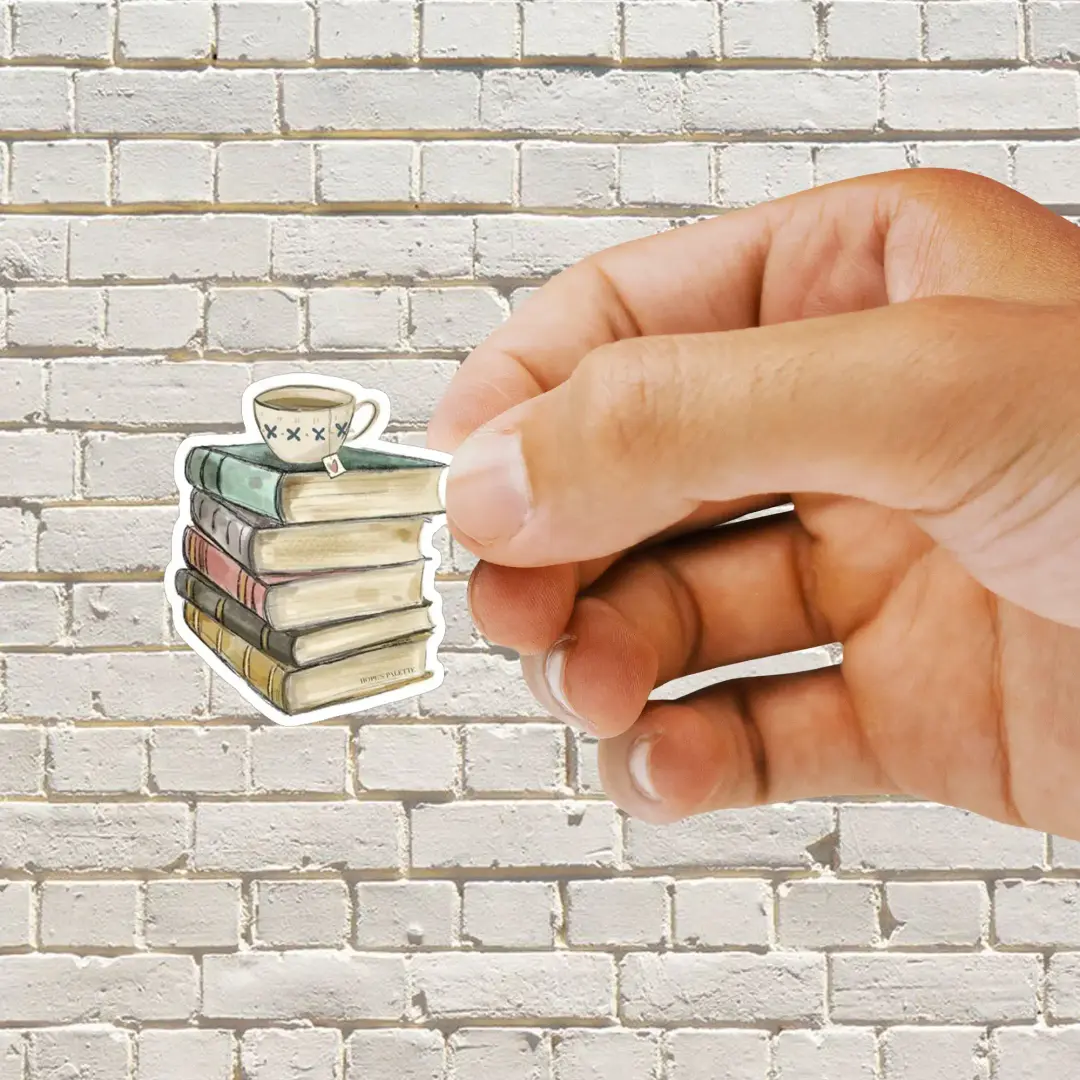 Bücher und Kaffee Sticker
