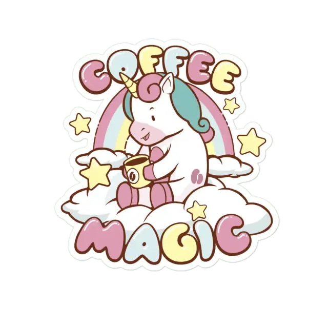 Kaffee-Zauber-Einhorn Sticker