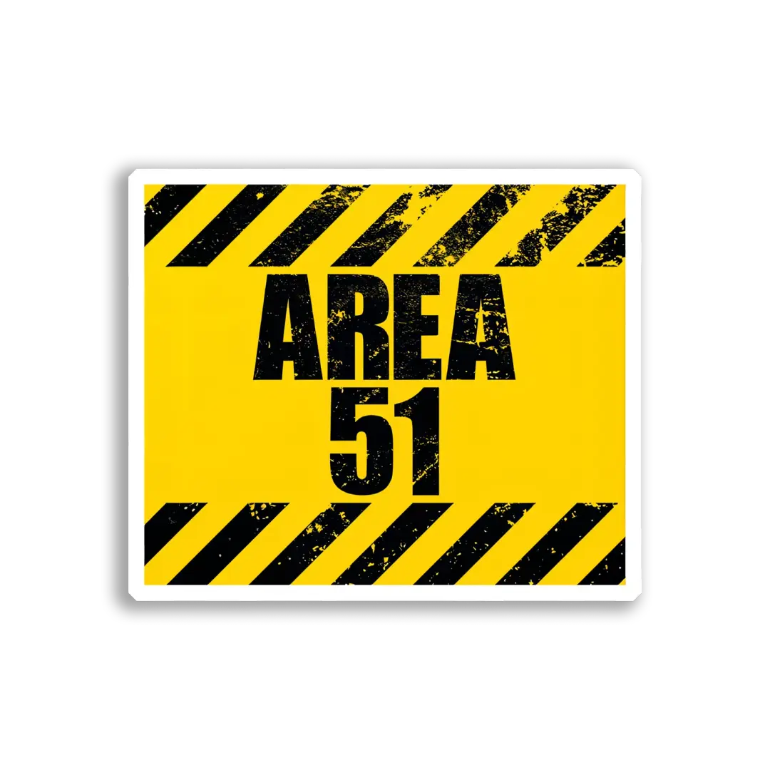 Area 51 Warning Sign Sticker