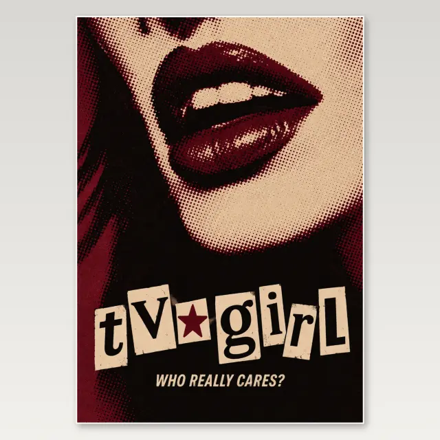 TV Girl Burgunder Grafik A4-Poster