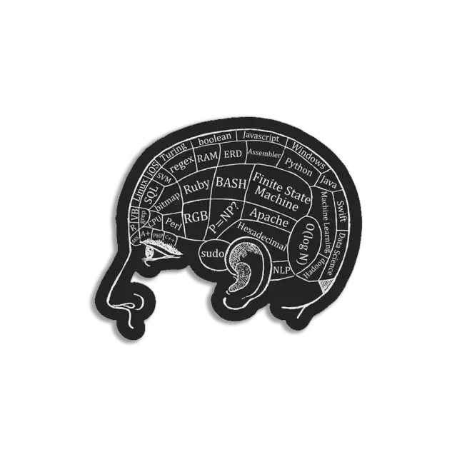 Coder Brain Sticker
