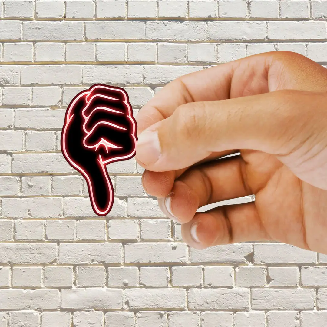 Neon Thumbs Down Sticker