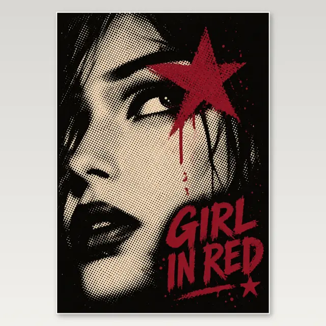 Burgundy Eye Star A4 Poster