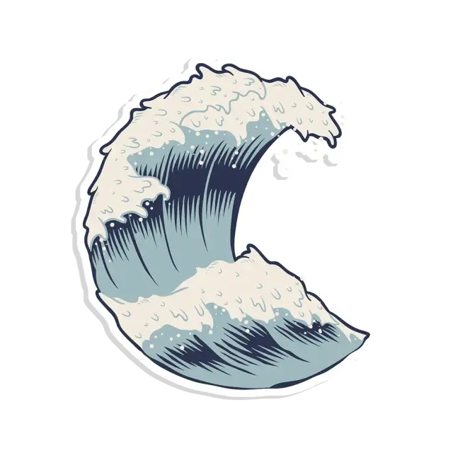 Japanische Welle Sticker