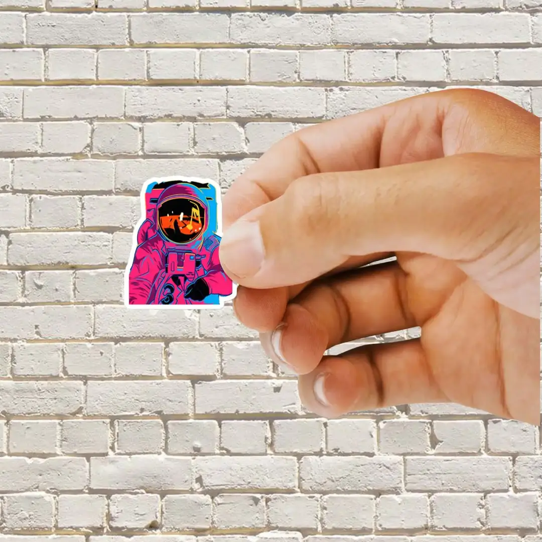 Psychedelischer Regenbogen-Astronaut Sticker