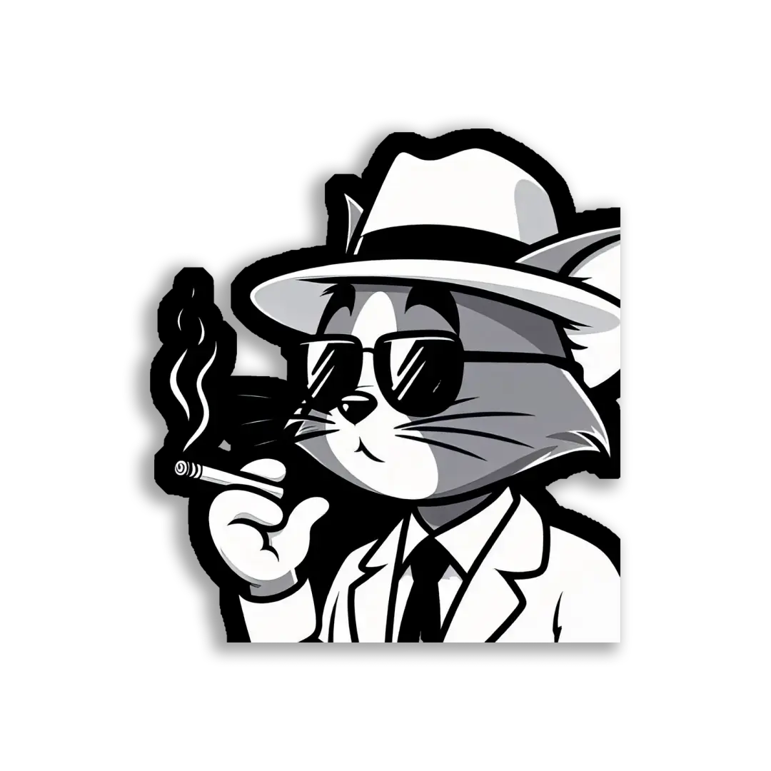 Cool Cat in a Suit Sticker