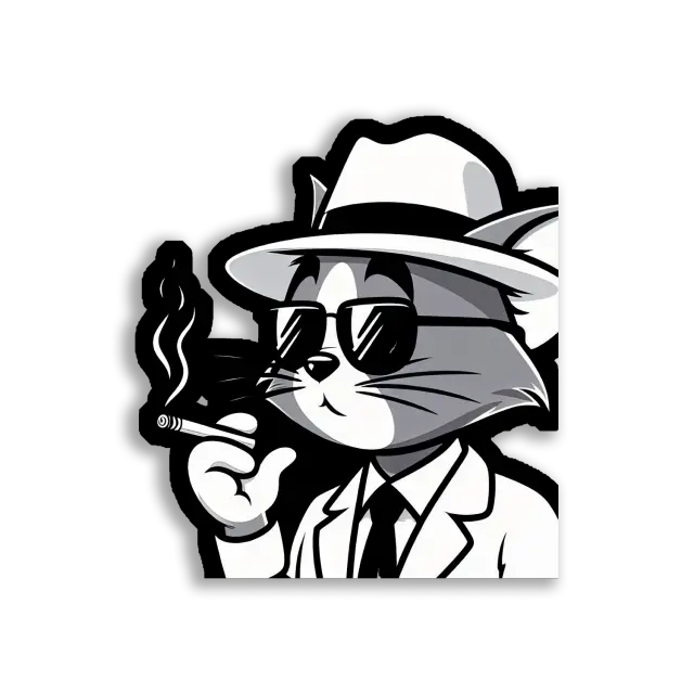 Cool Cat in a Suit Sticker
