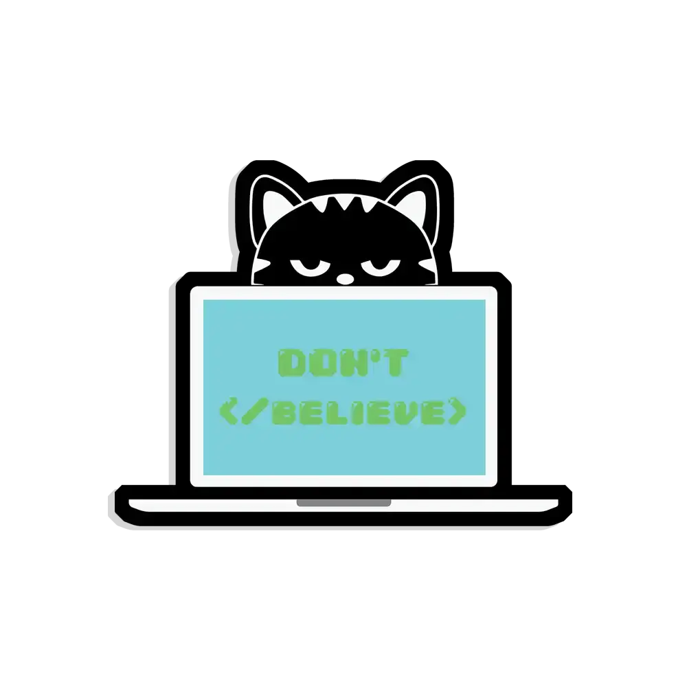 Coder cat don't believe Sticker