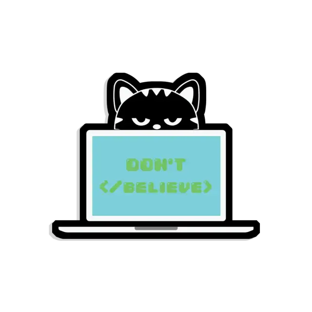 Coder cat don't believe Sticker