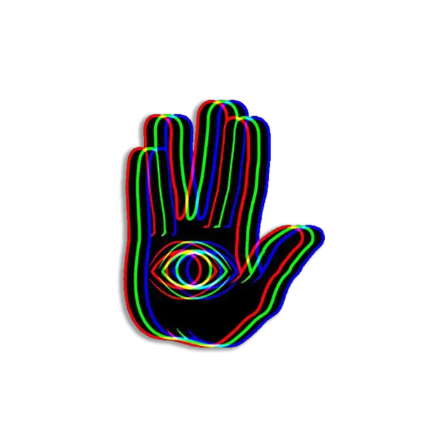 Black Trippy Hand Sticker