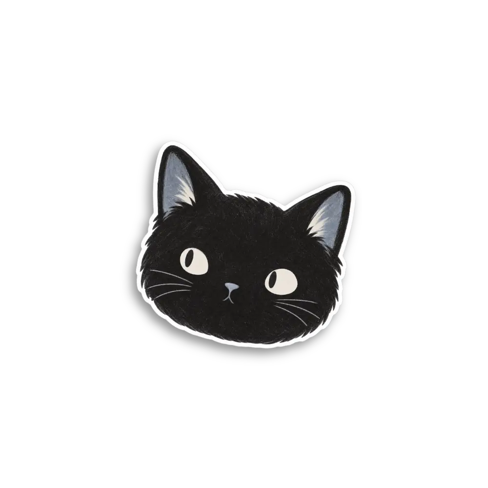 Black Cat Face Sticker