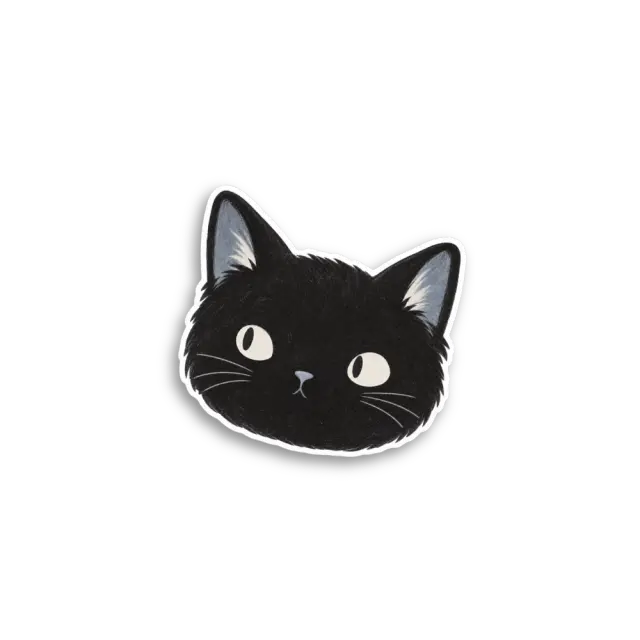 Black Cat Face Sticker