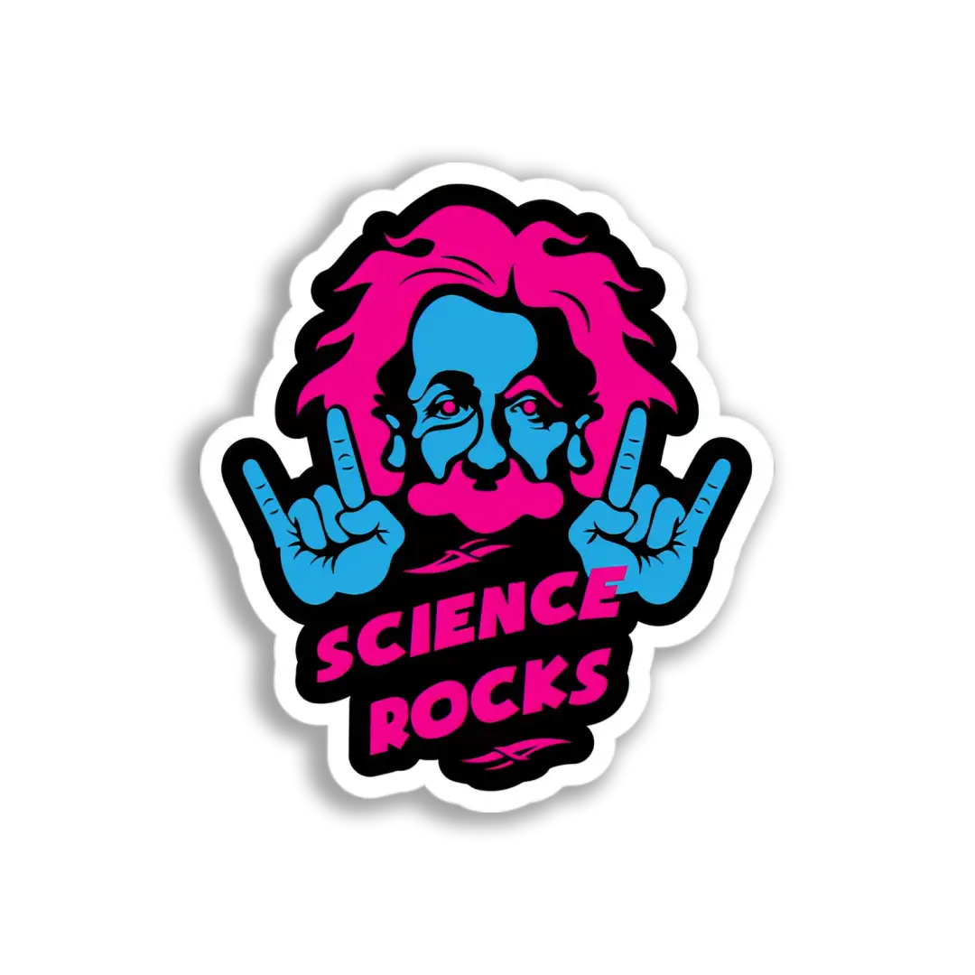 Einstein Rocks Science Sticker