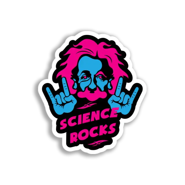 Einstein Rocks Science Sticker