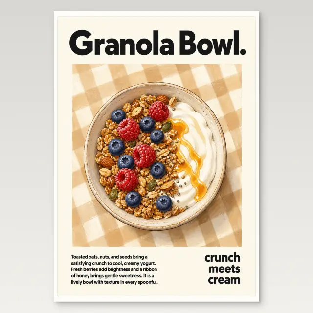 Póster de bol de granola