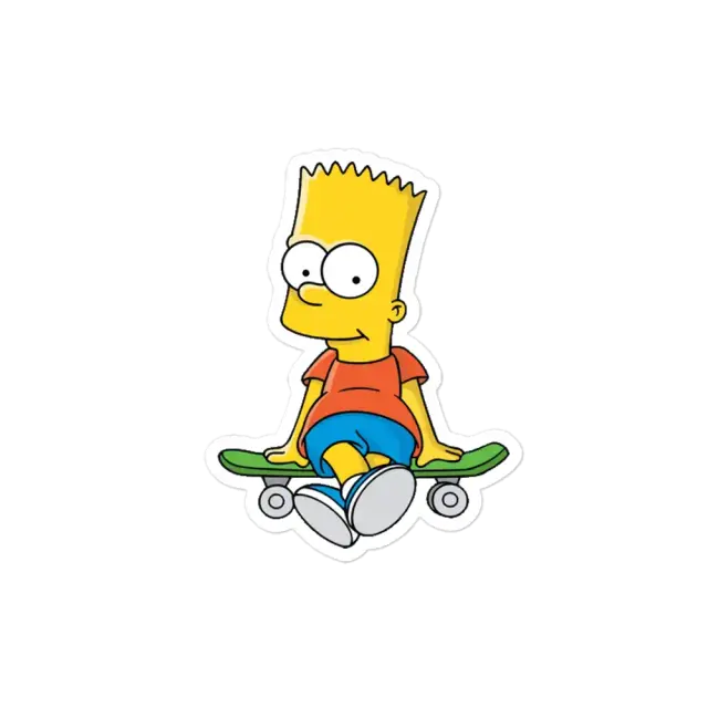 Bart Simpson sitzt auf einem Skateboard Sticker
