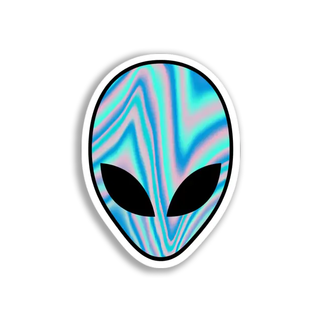 Holografischer Alienkopf Sticker