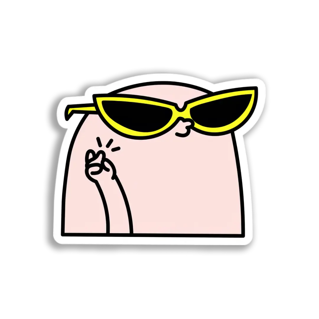 Pegatina de mancha guay con gafas de sol