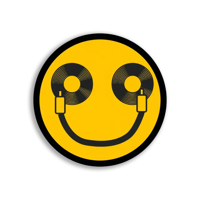 Happy Face With Records Sticker