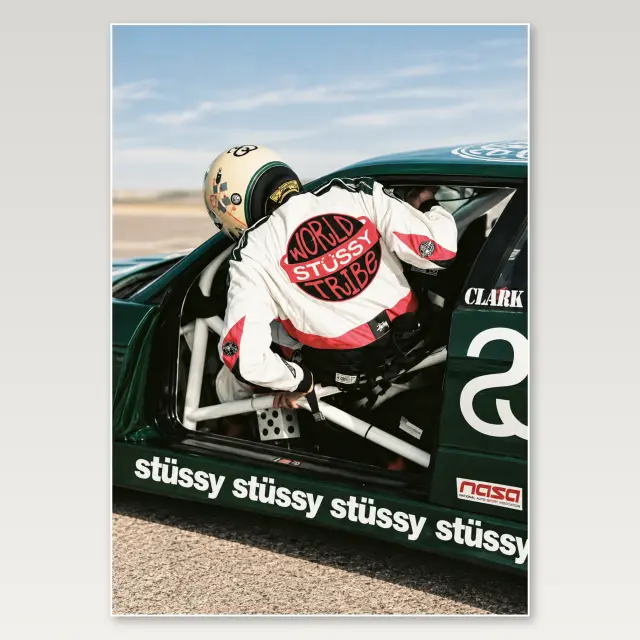 Street Racing Helmet A4 Poster