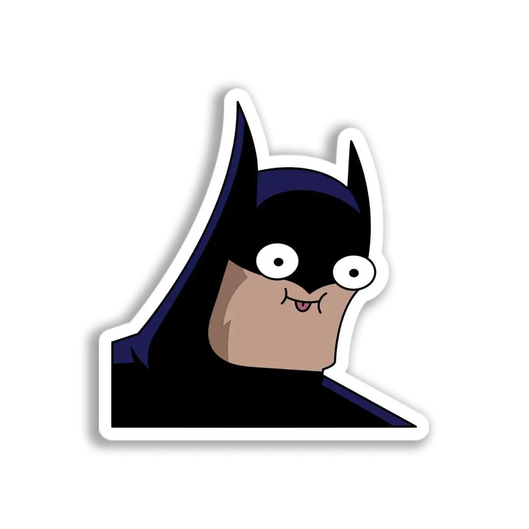 Silly Batman Face Sticker