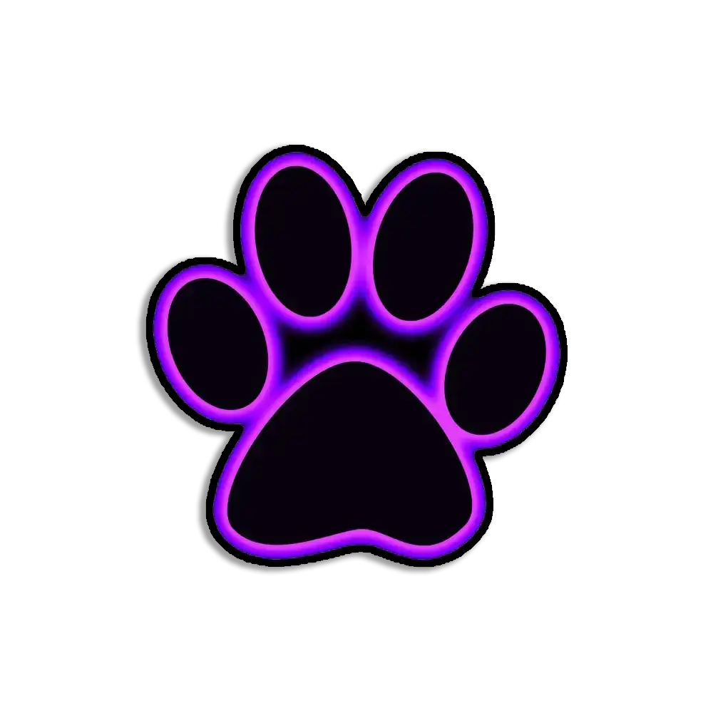Neon Pfoten-Schild Sticker