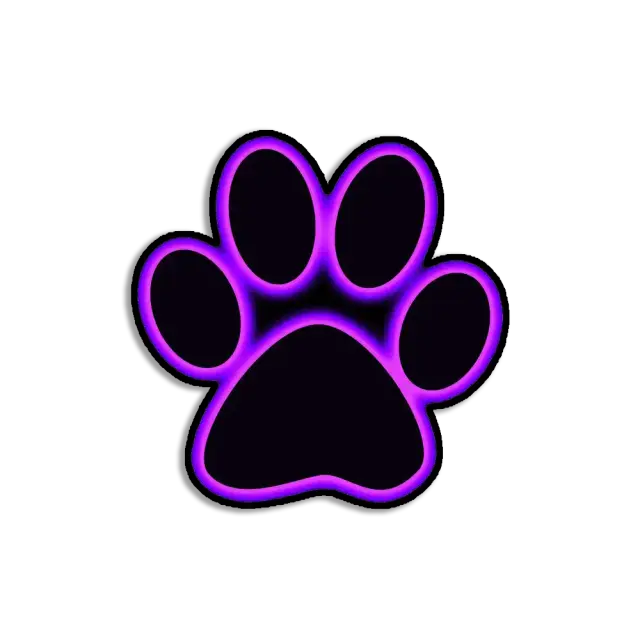 Neon Pfoten-Schild Sticker