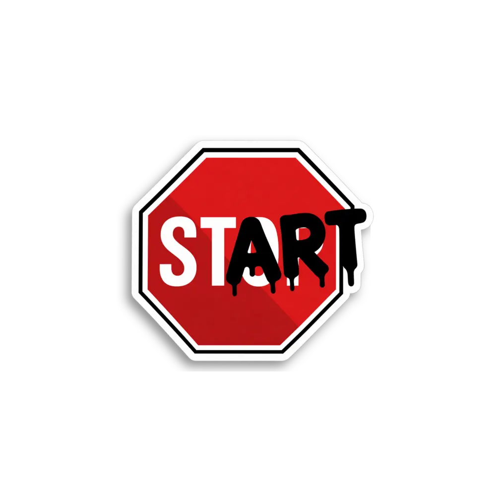 Stop Start Sign Sticker