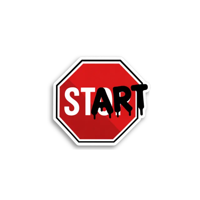 Stop Start Sign Sticker