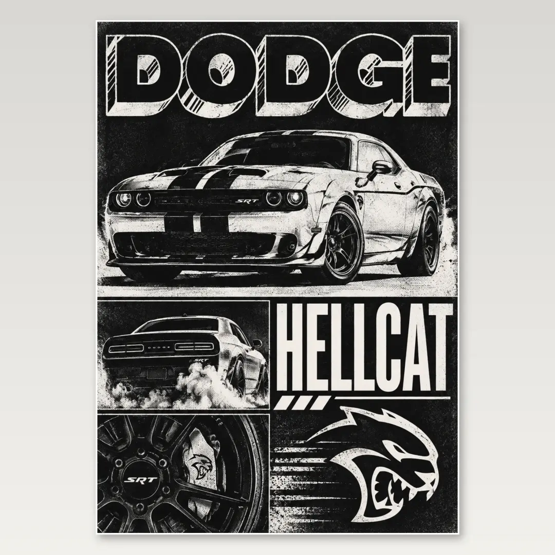 Dodge Hellcat A4 海報