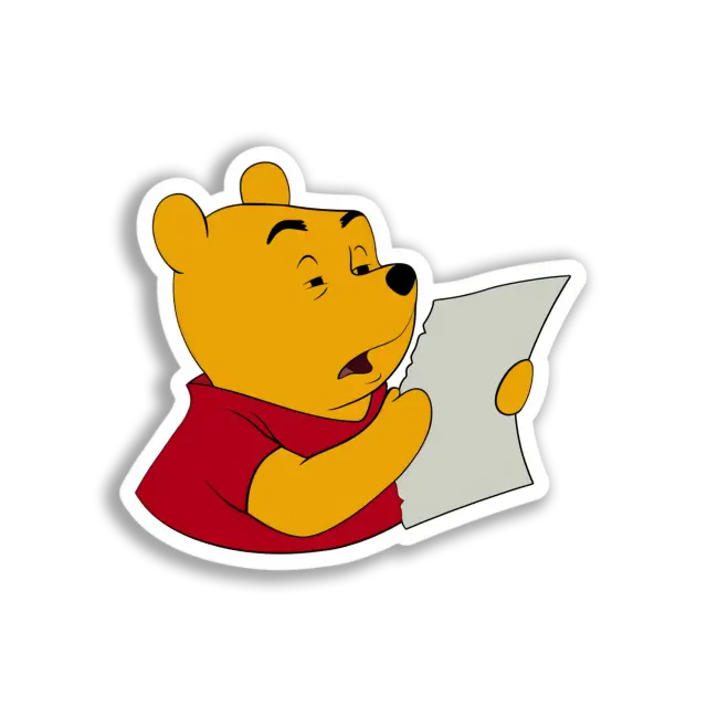 Winnie the Pooh liest Sticker