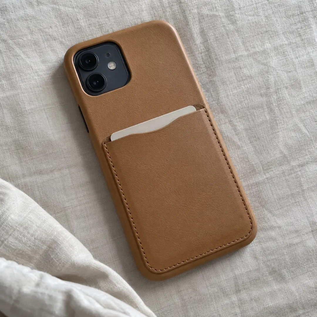 Tan Card Wallet Case for iPhone