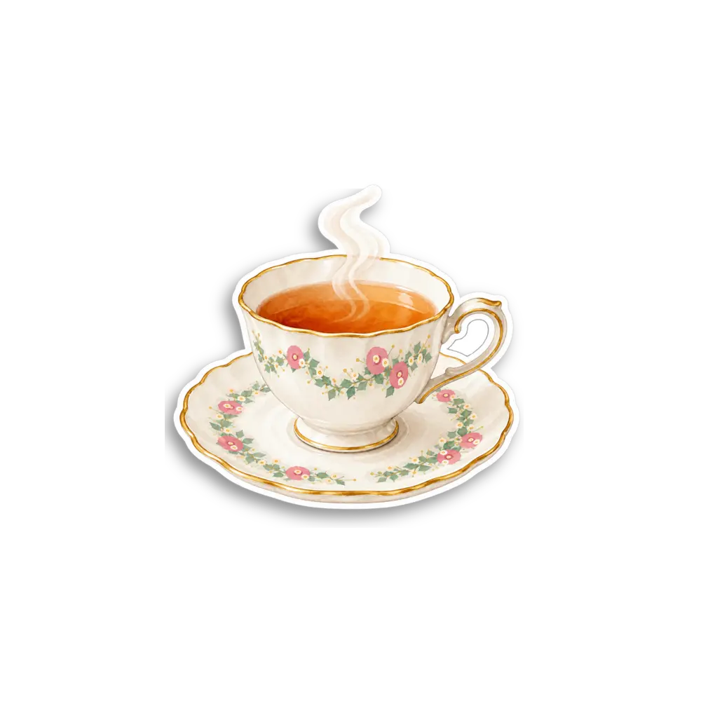 Pegatina de taza de té