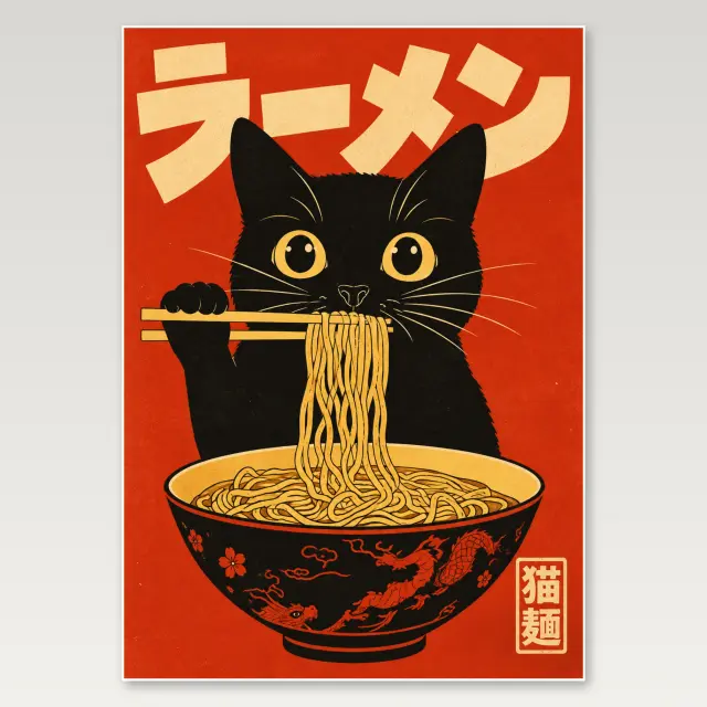 拉麵貓 A4 海報