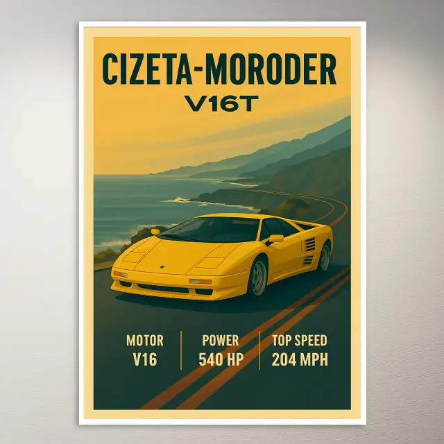 Cizeta-Moroder V16T Sportwagen Poster