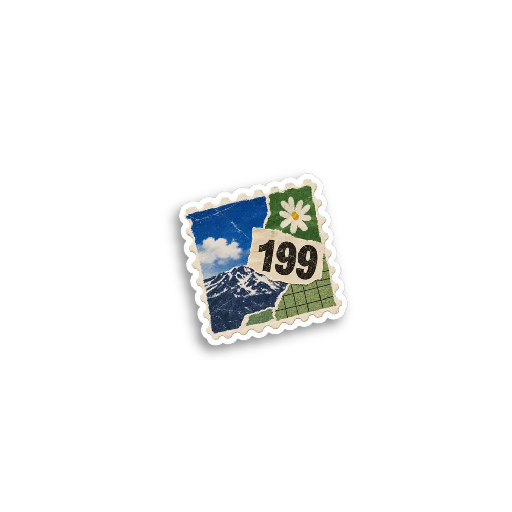Blaugrüne Briefmarke Sticker