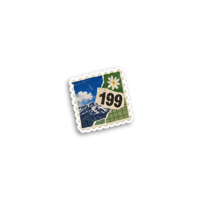 Blaugrüne Briefmarke Sticker