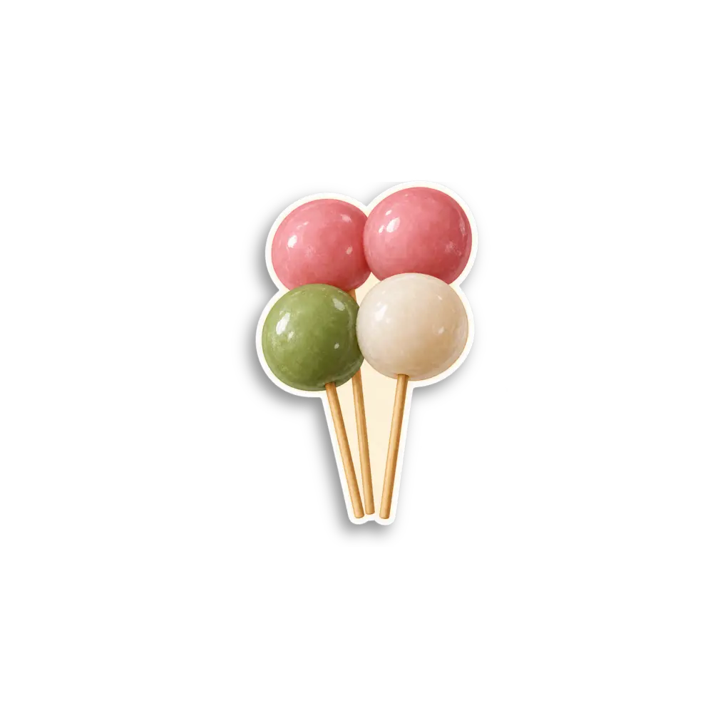 Rosa-grüne Dango Sticker