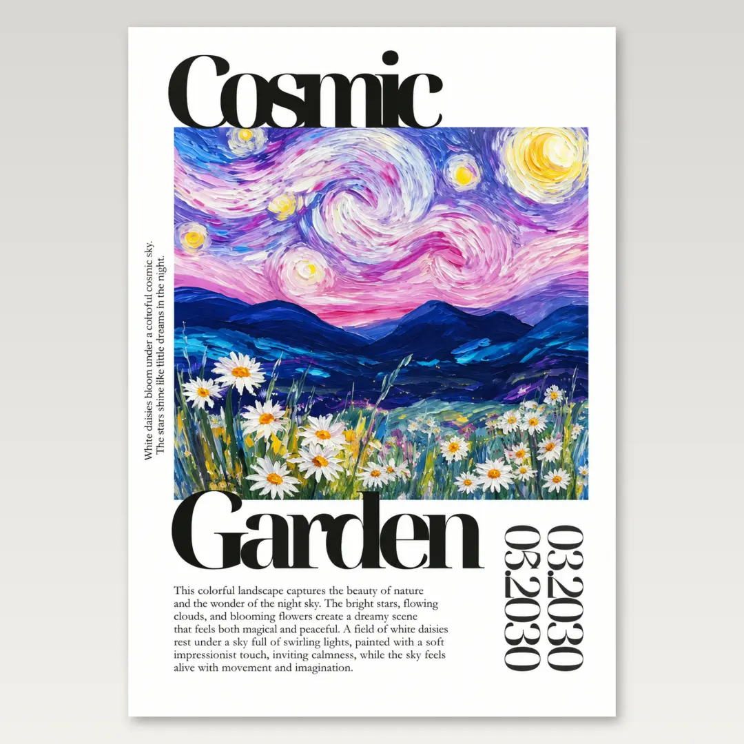Kosmischer Garten A4-Poster