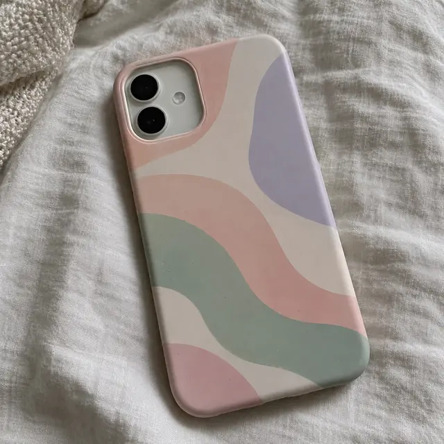 iPhone 粉彩波浪手機殼