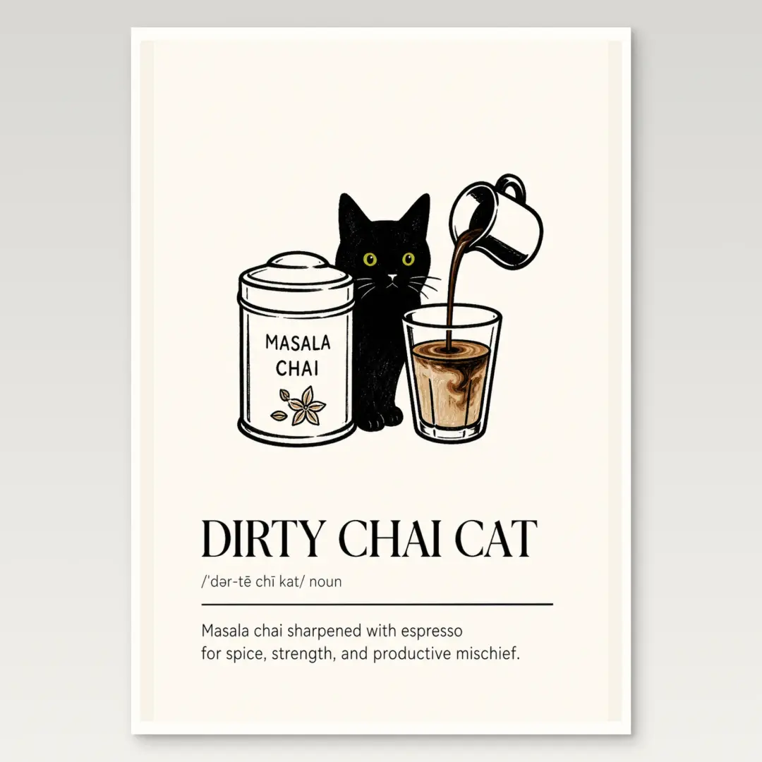 Dirty Chai Cat Poster