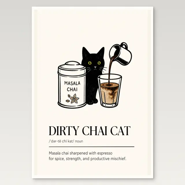 Dirty Chai Cat Poster
