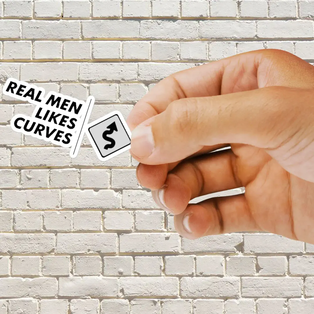 Real Men Likes Curves Sticker