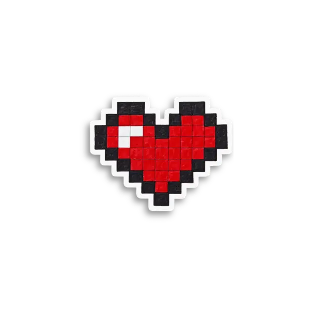Pixel Red Heart Sticker